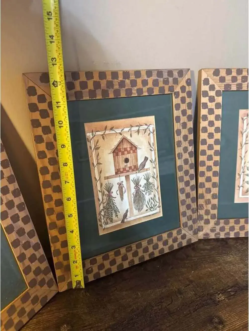 Set of 3 Primitive Birdhouse Framed Art Prints